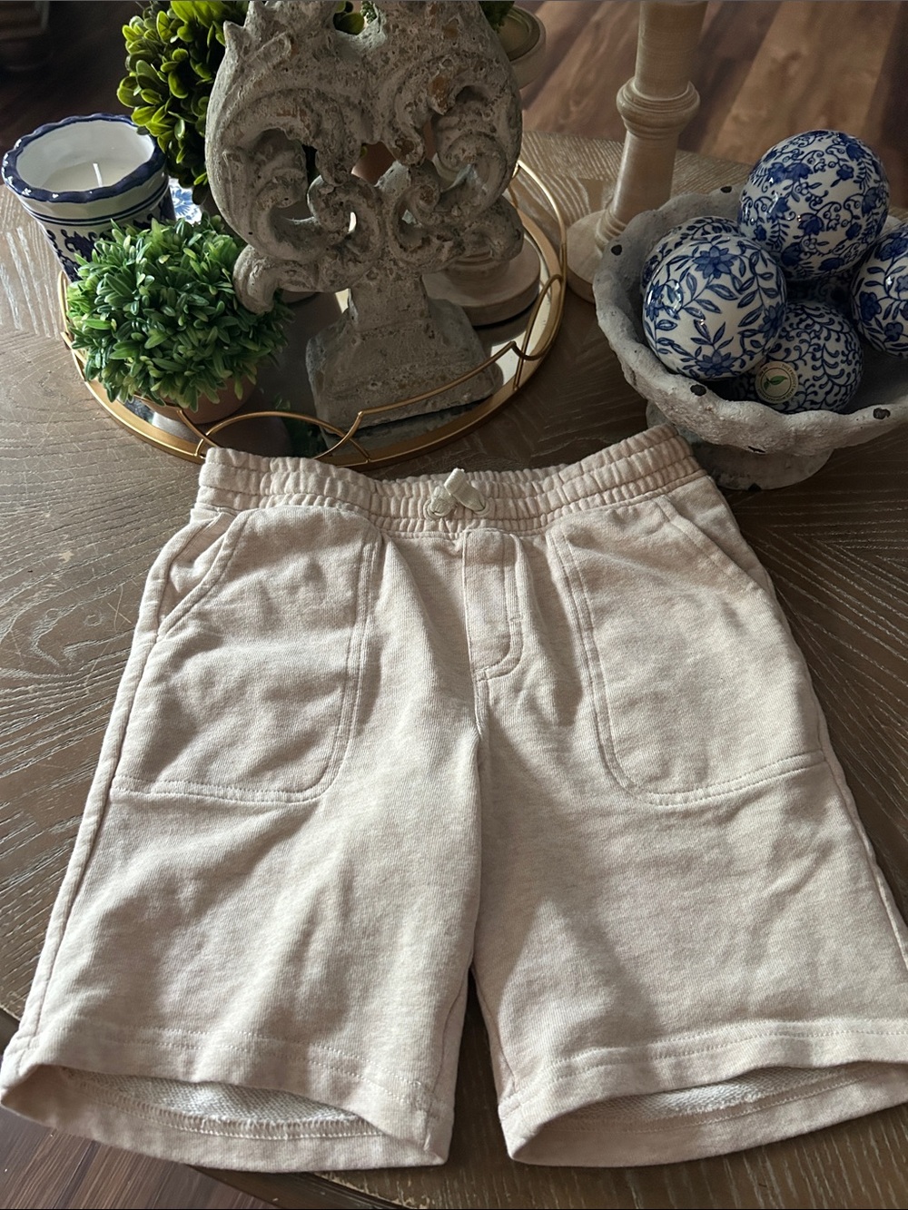 Gymboree Kids Neutral Oatmeal Cream Pull-On Terry Knit Shorts Boys 10